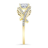 Criss Cross Princess Cut Moissanite Ring