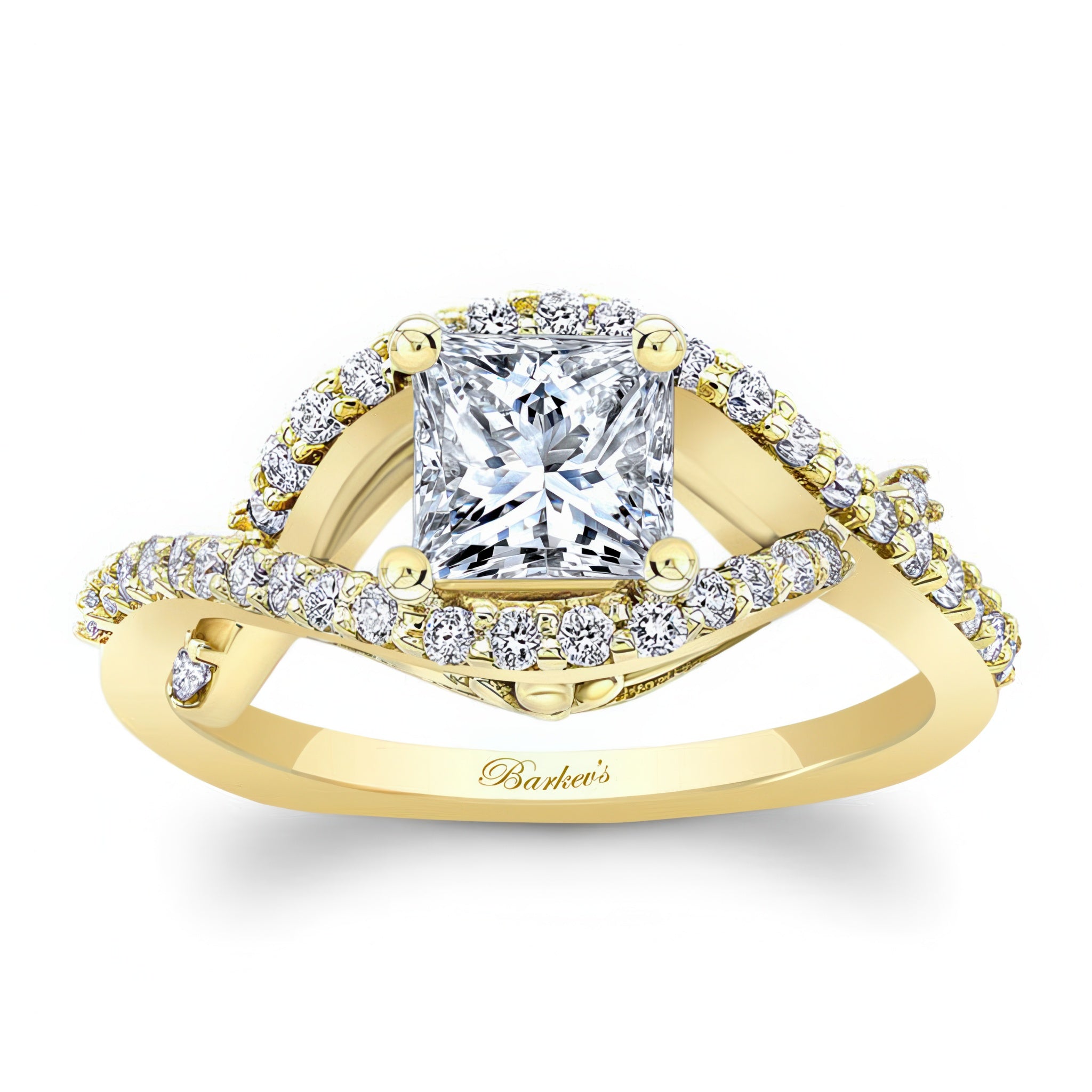 Criss Cross Princess Cut Diamond Ring