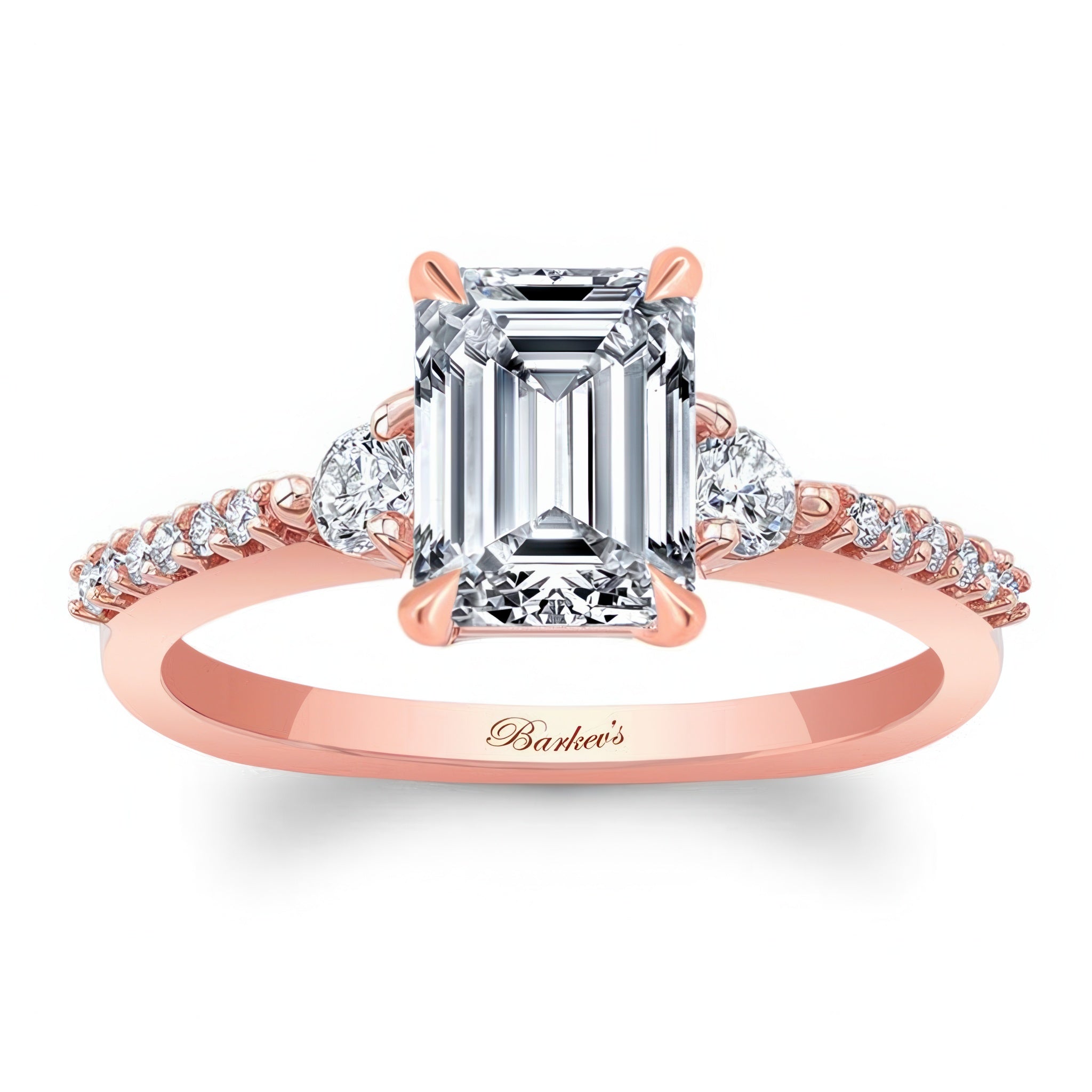 3 Stone Emerald Cut Engagement Ring