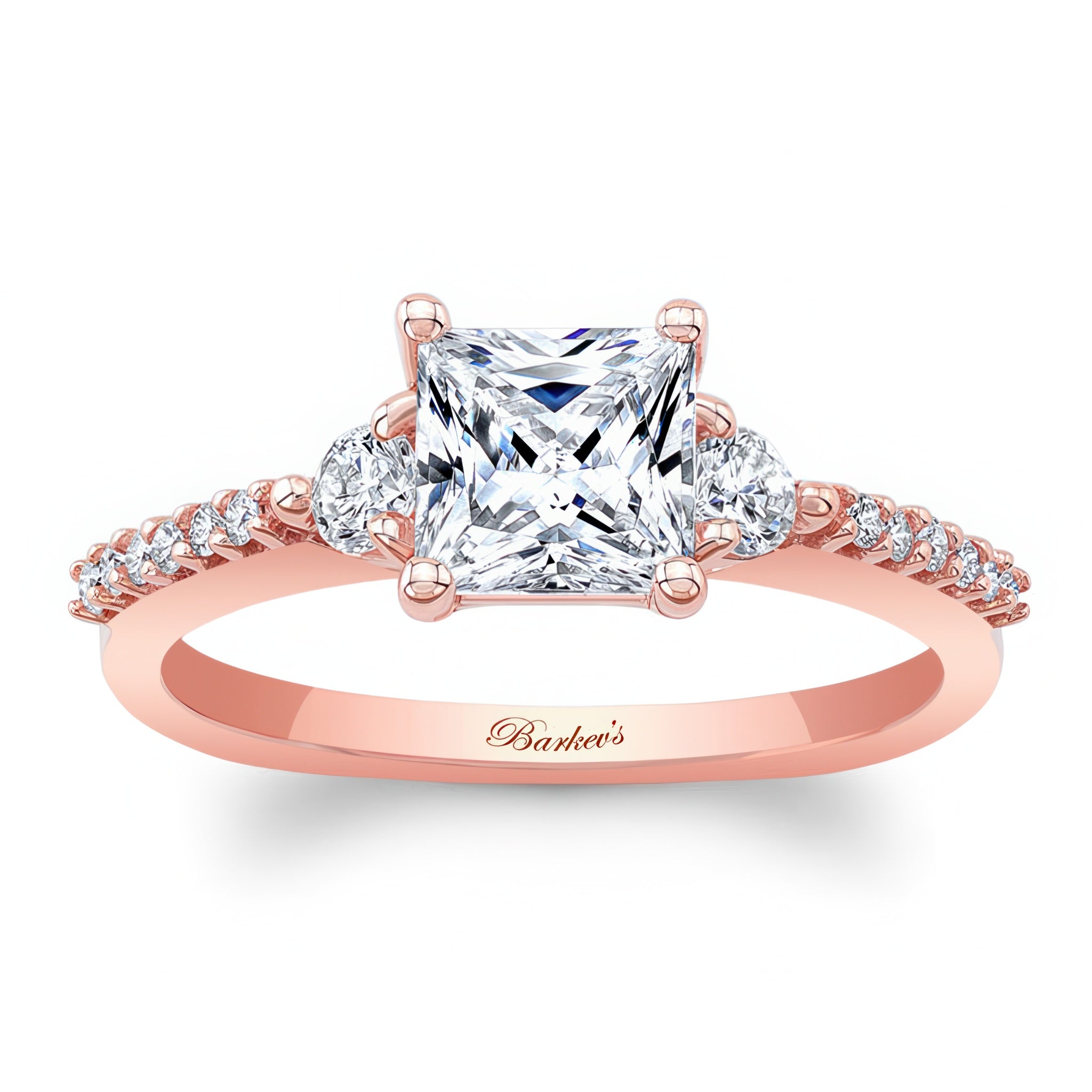 3 Stone Princess Cut Engagement Ring