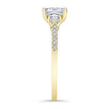3 Stone Emerald Cut Engagement Ring