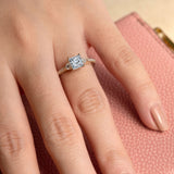 3 Stone Princess Cut Engagement Ring