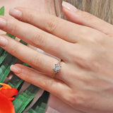 3 Stone Princess Cut Engagement Ring