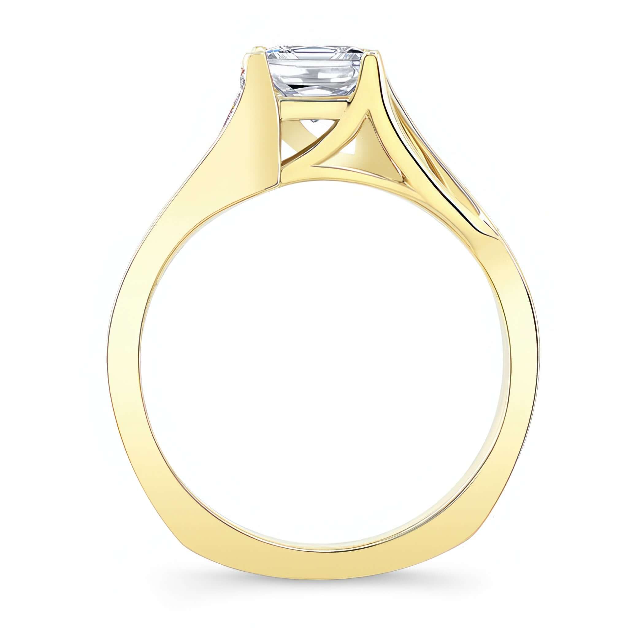 Princess Cut Moissanite Pave Ring