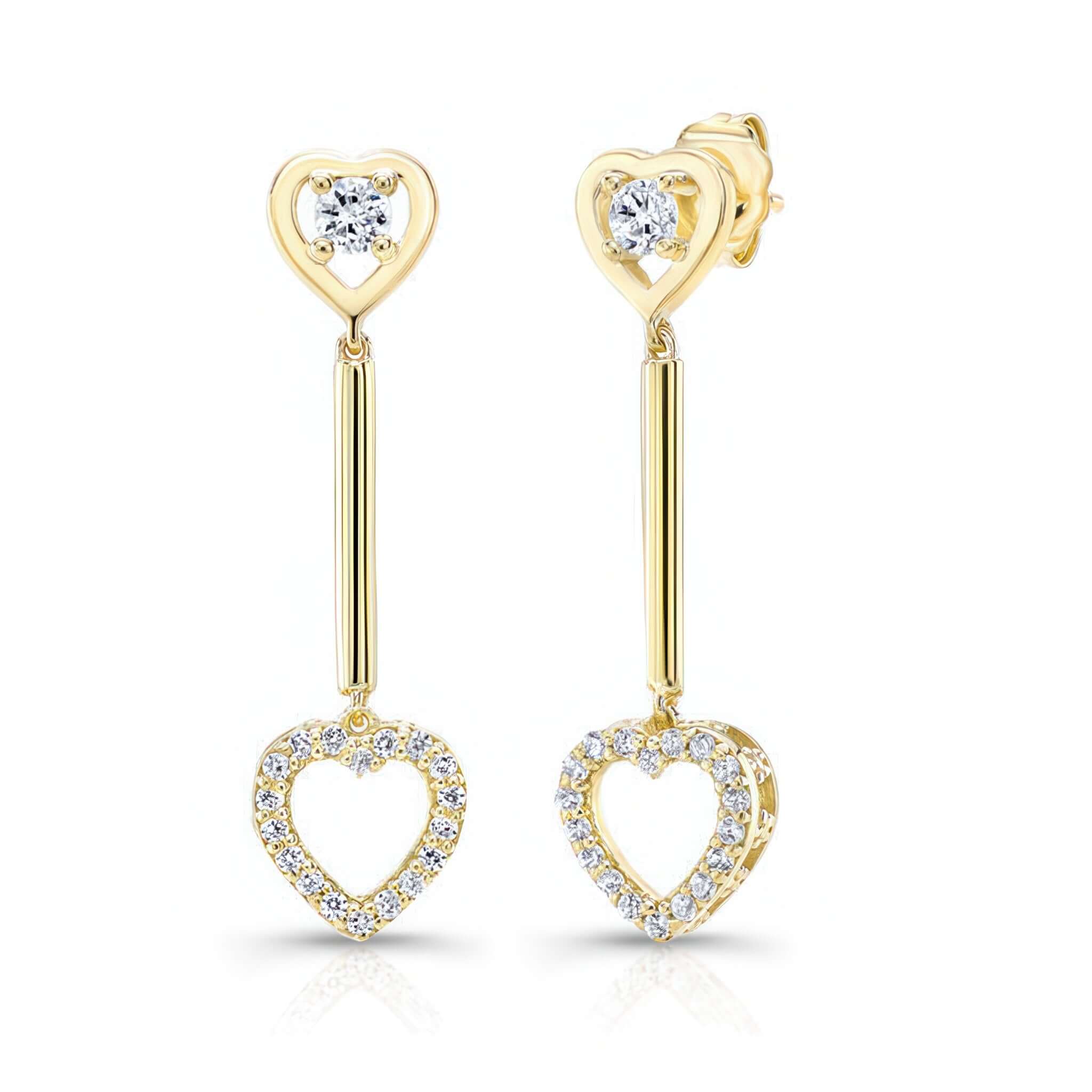 Lab Grown Diamond Heart Dangle Earrings