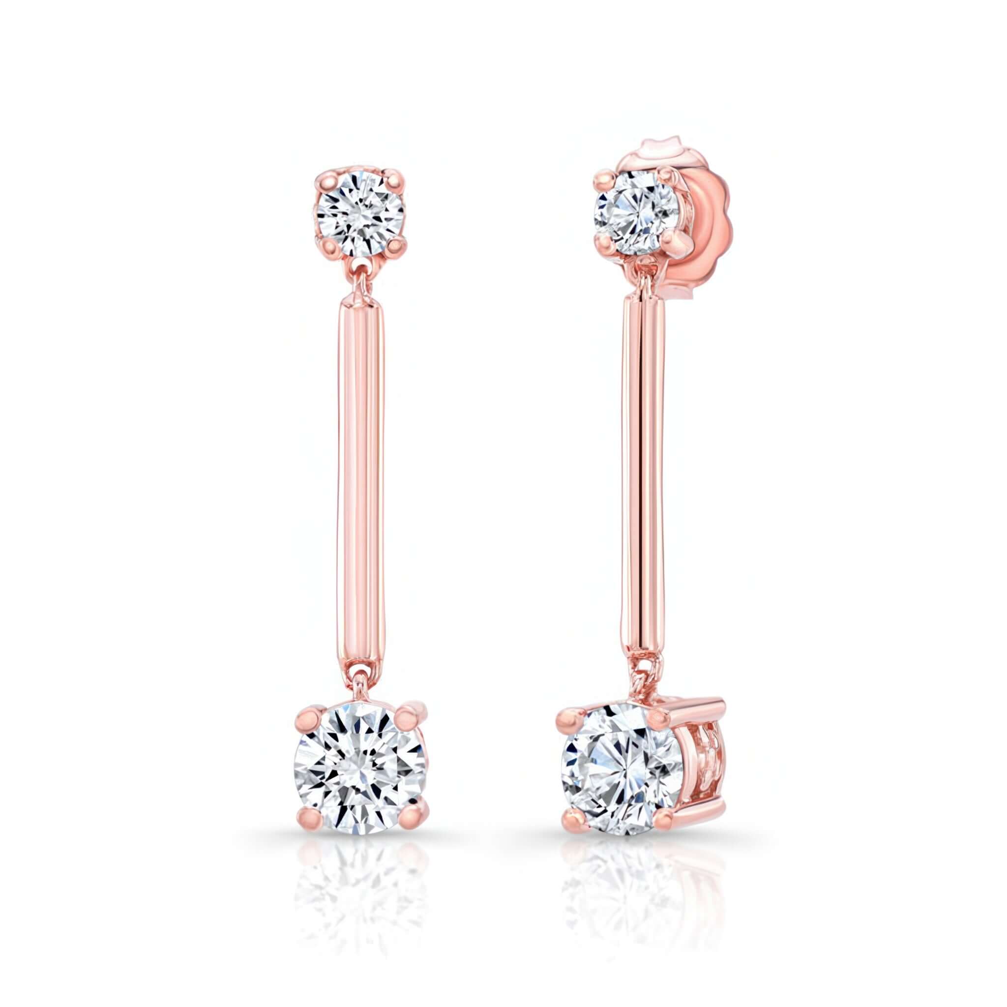 Simple Lab Diamond Drop Earrings