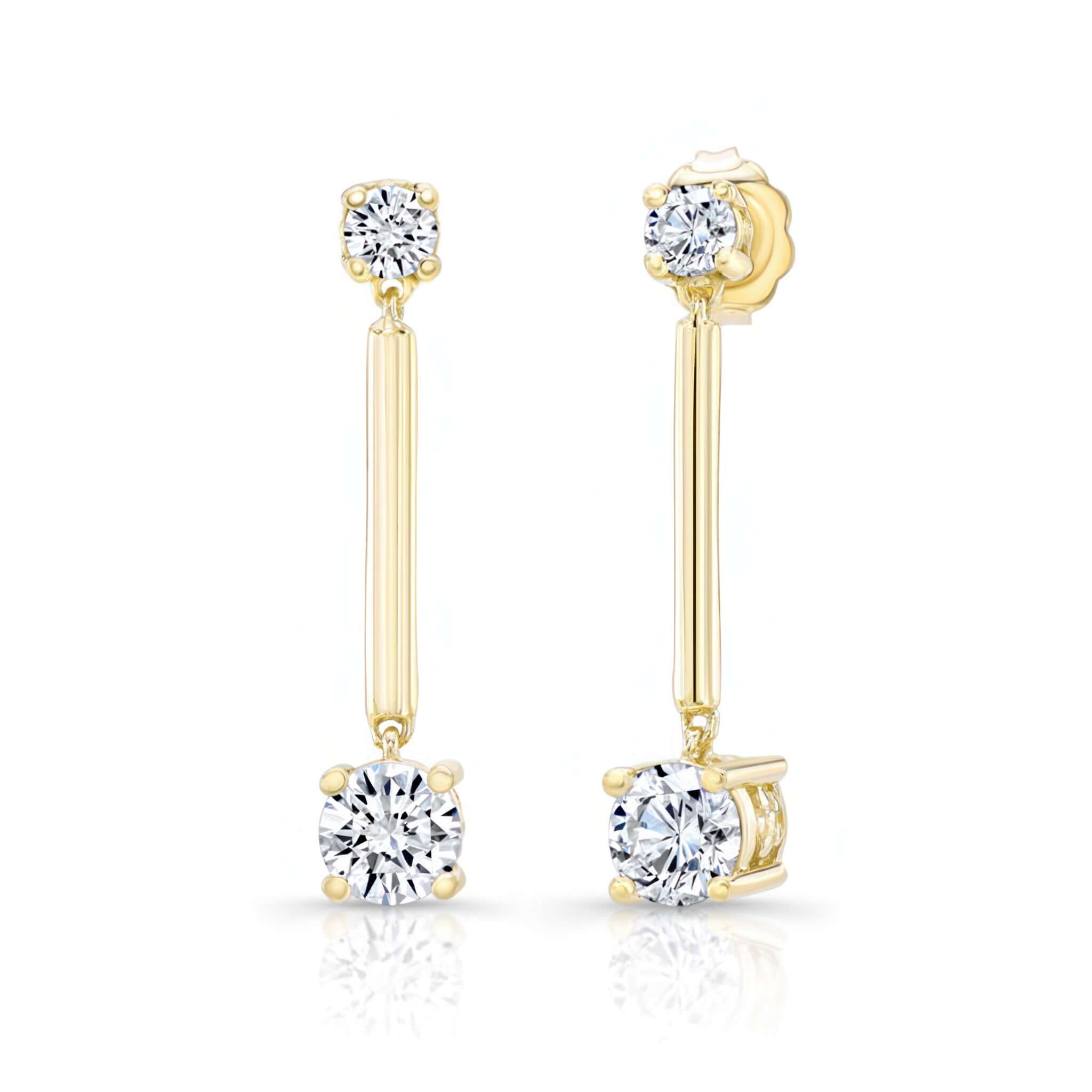 Simple Lab Diamond Drop Earrings