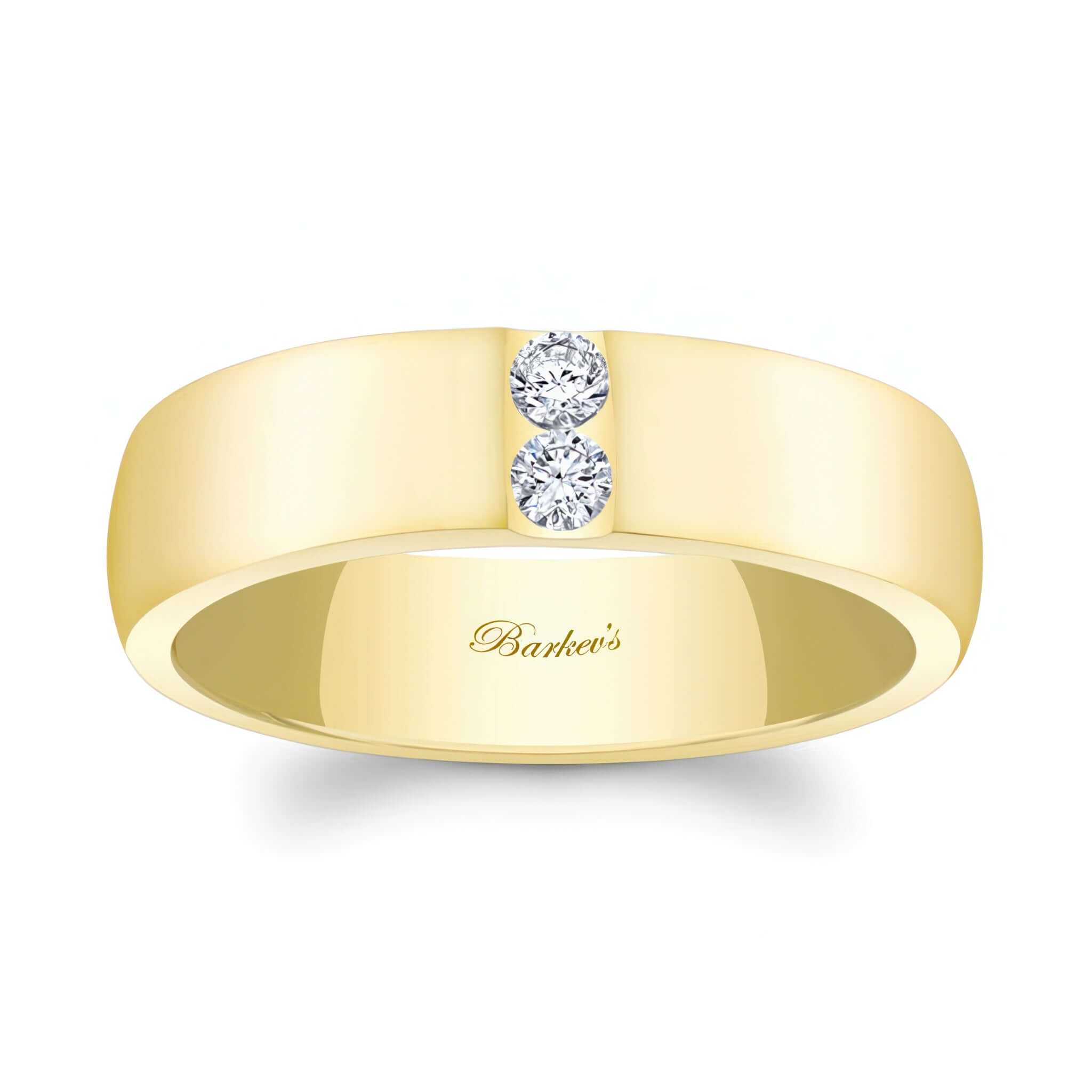 Mens 6mm 2 Diamond Band