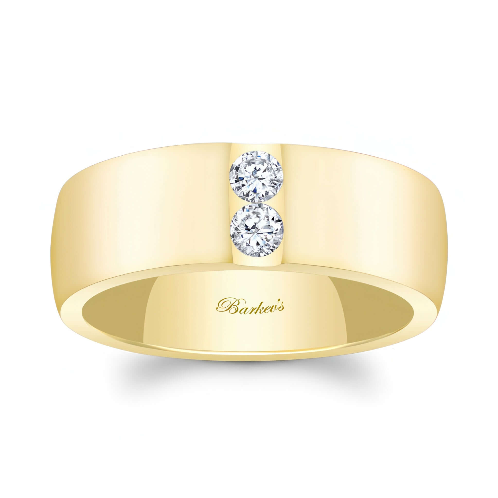 Mens 8mm 2 Diamond Band