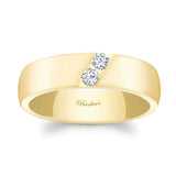Mens 6mm Diagonal 2 Diamond Band