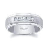 Mens Stepped Princess Cut Wedding Band