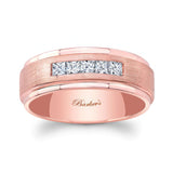 Mens Stepped Princess Cut Wedding Band