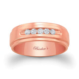 Mens Stepped Round Wedding Band