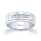 Mens Stepped Round Wedding Band