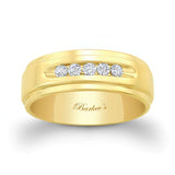 Mens Stepped Round Wedding Band
