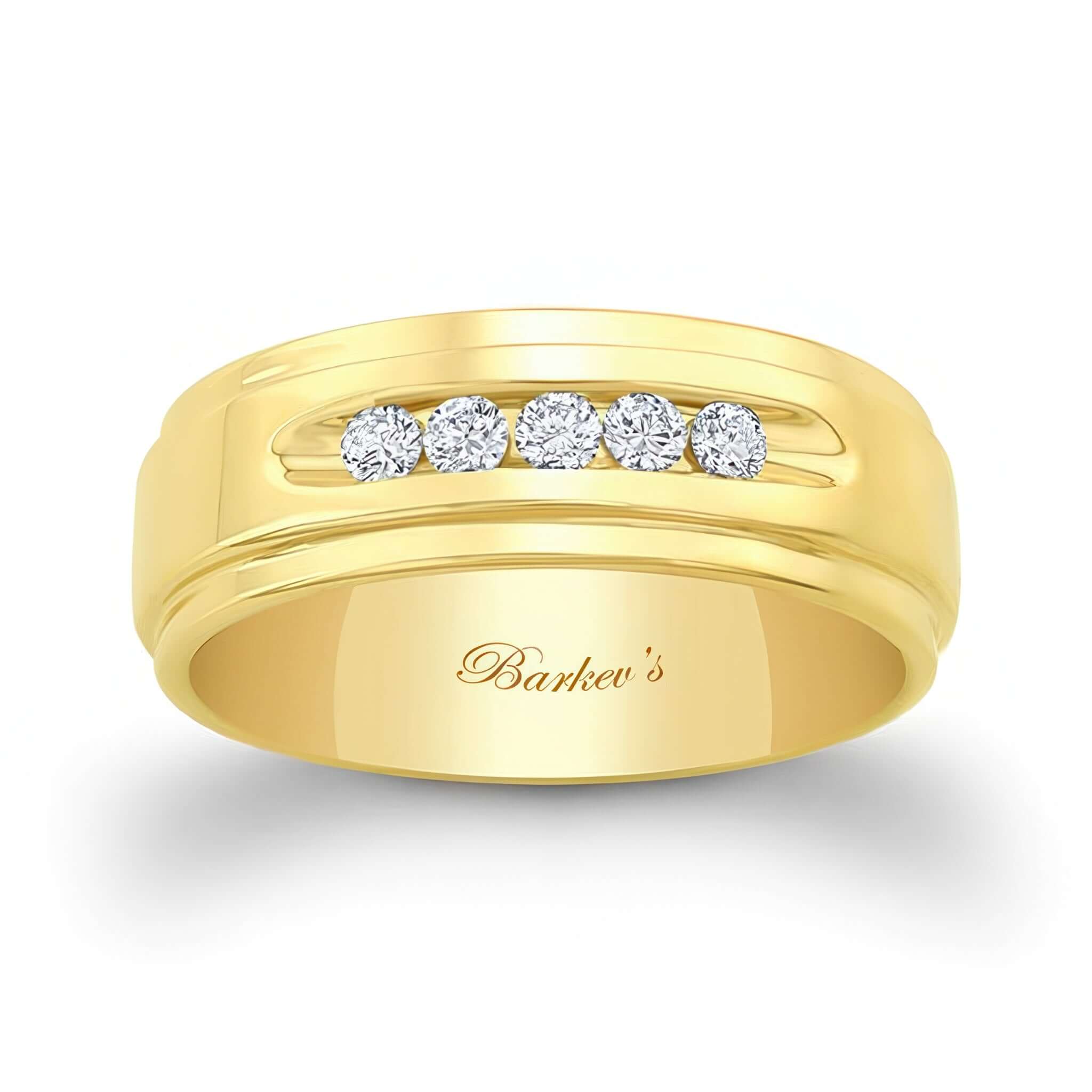 Mens Stepped Round Wedding Band