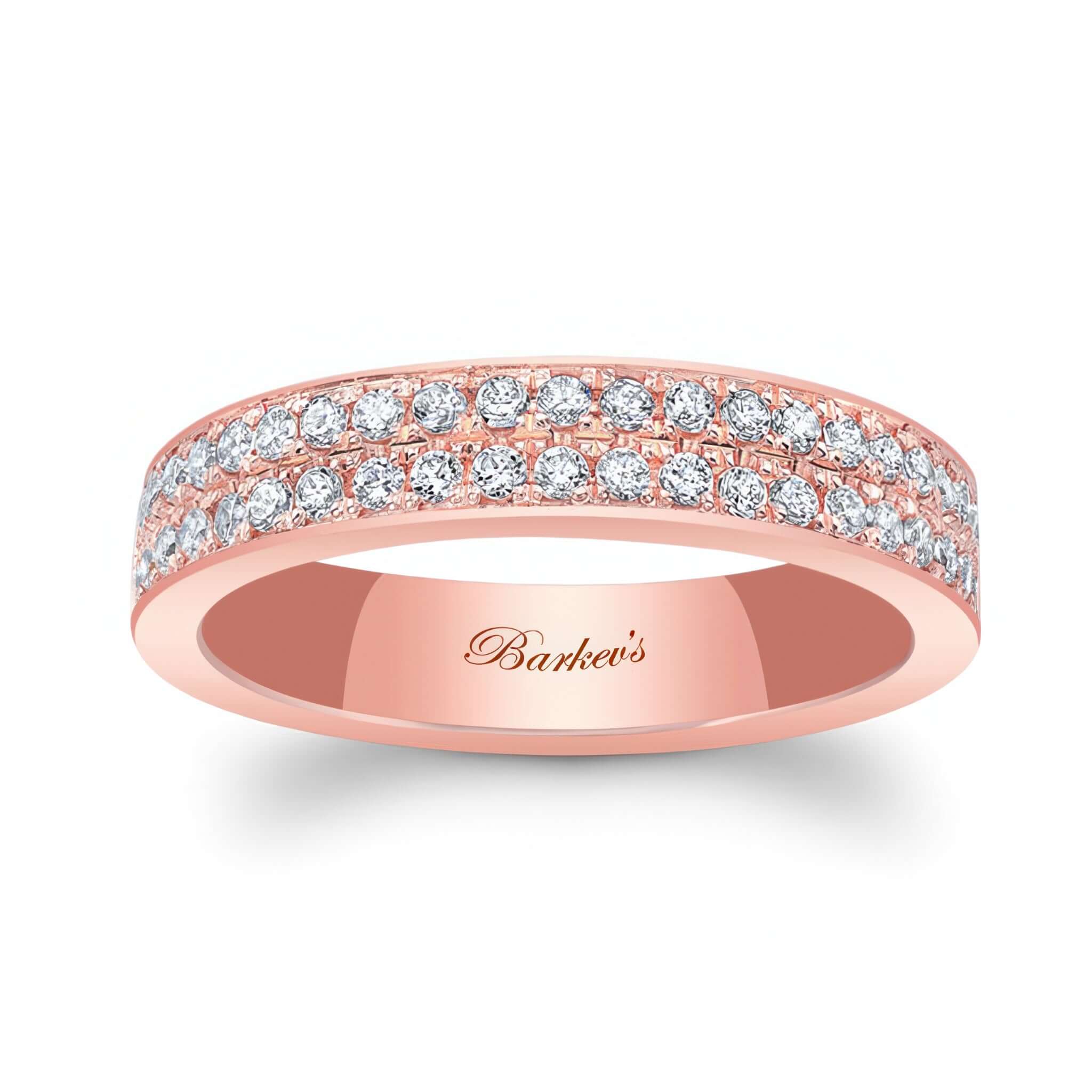 4mm Two Row Flat Diamond Wedding Band