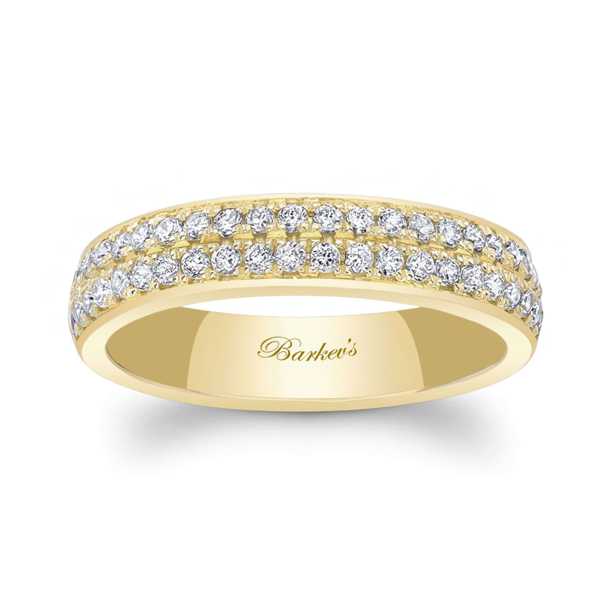 4mm Two Row Domed Diamond Wedding Band