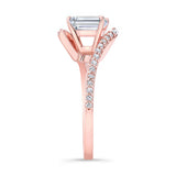 Emerald Cut Pave Engagement Ring