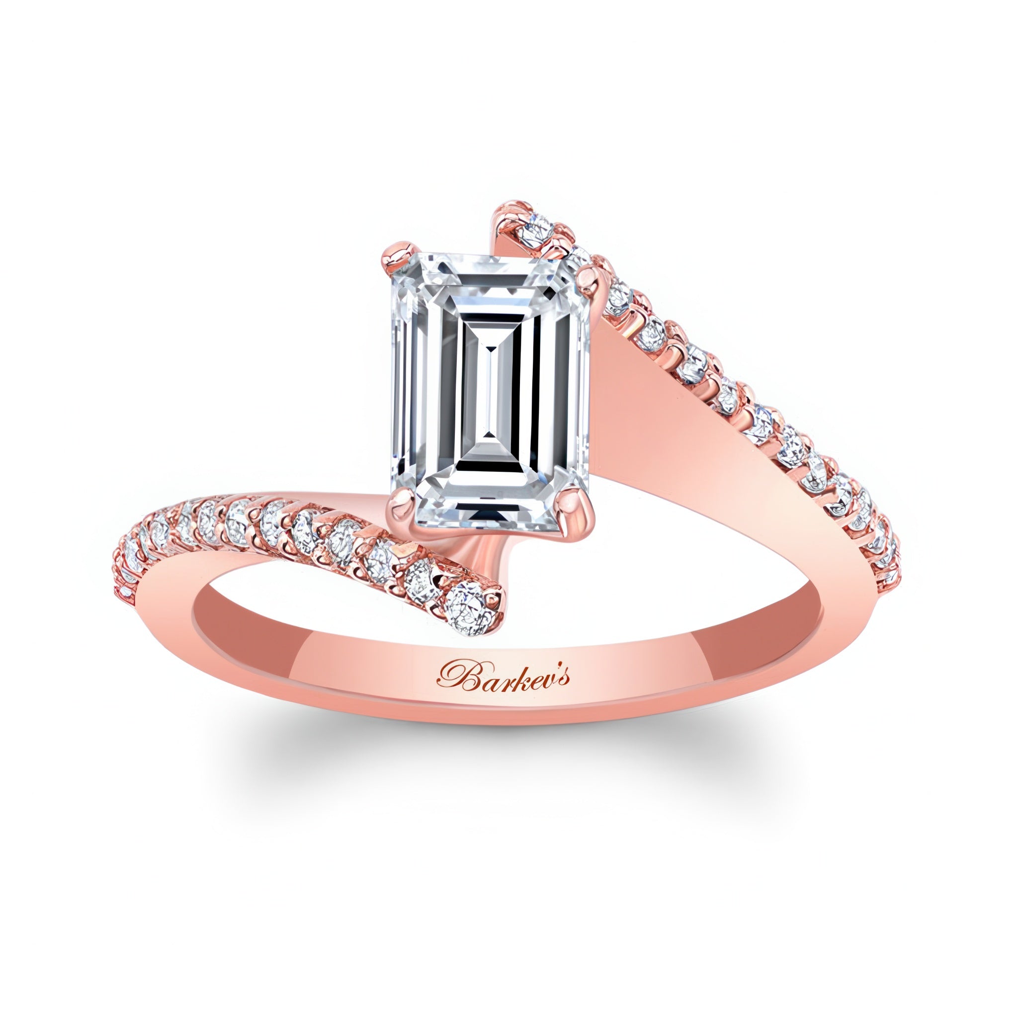 Emerald Cut Pave Engagement Ring