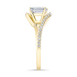 Emerald Cut Pave Engagement Ring