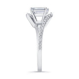 Emerald Cut Pave Engagement Ring