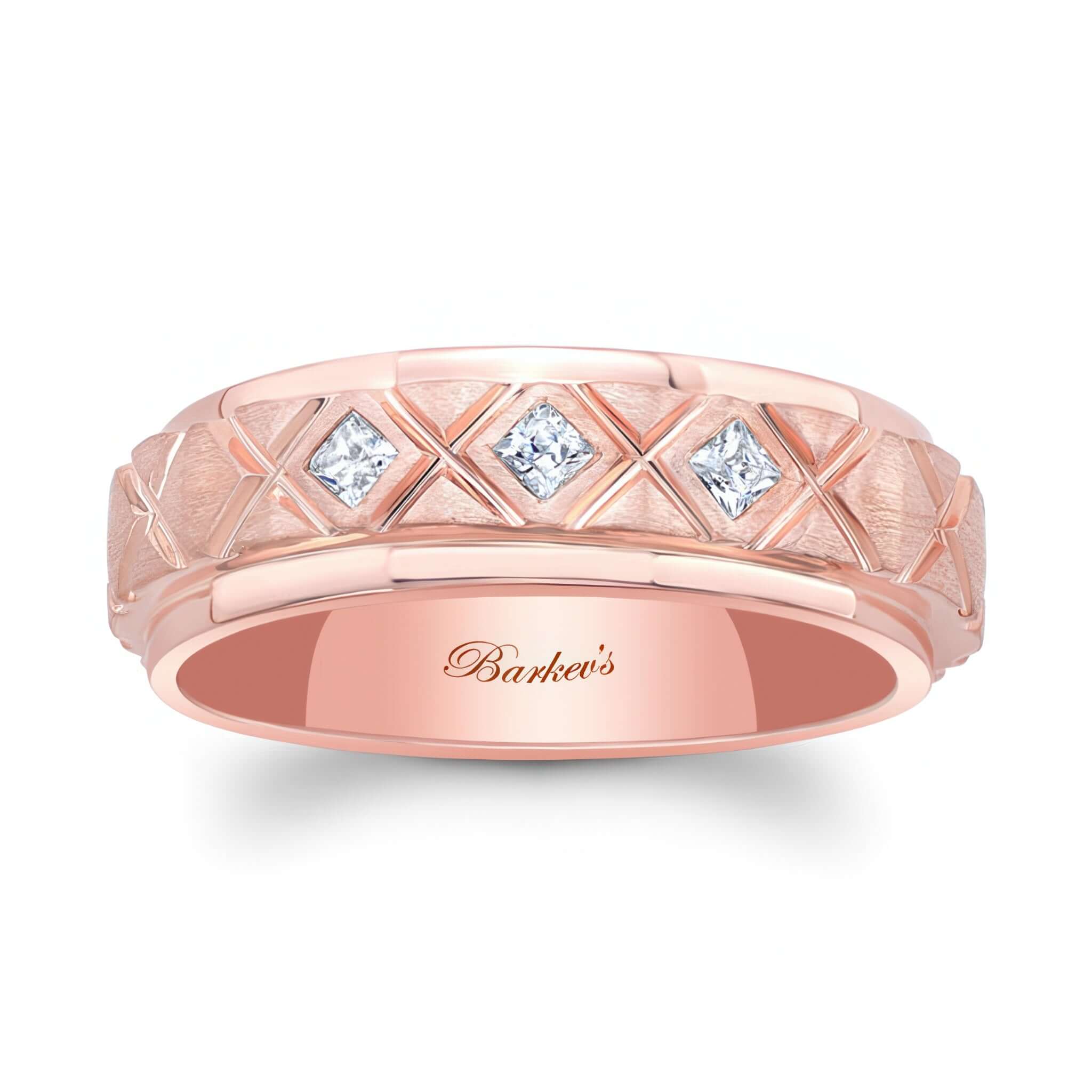 Mens X Pattern Diamond Ring