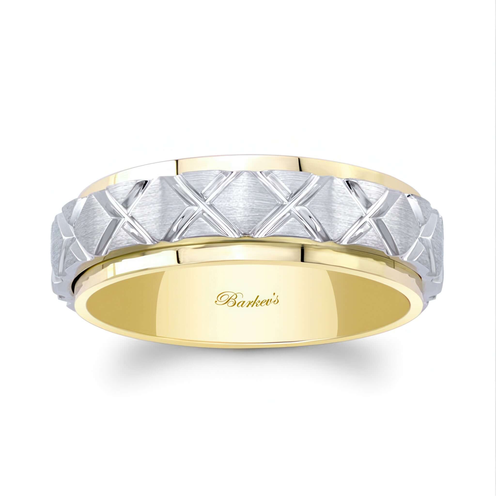 Men's X Pattern Wedding Band