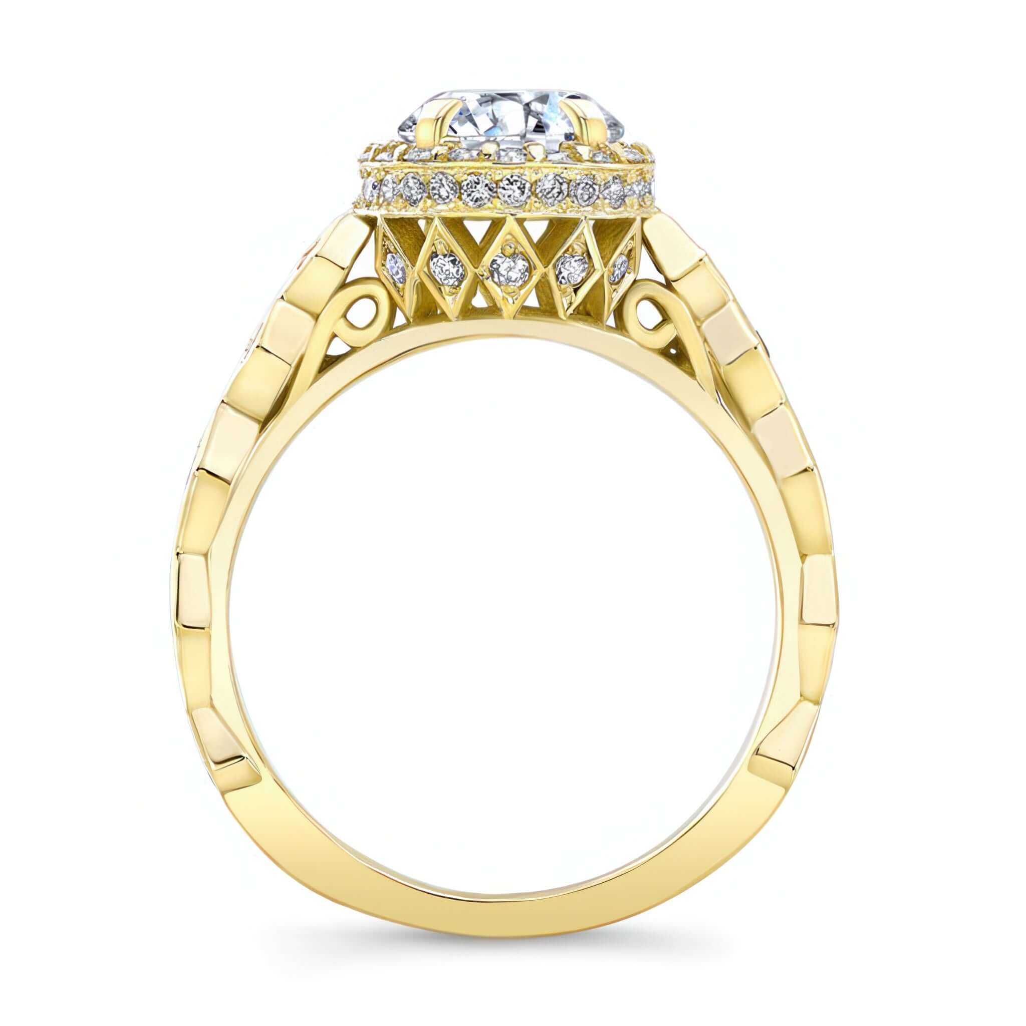 Vintage Halo Moissanite Ring