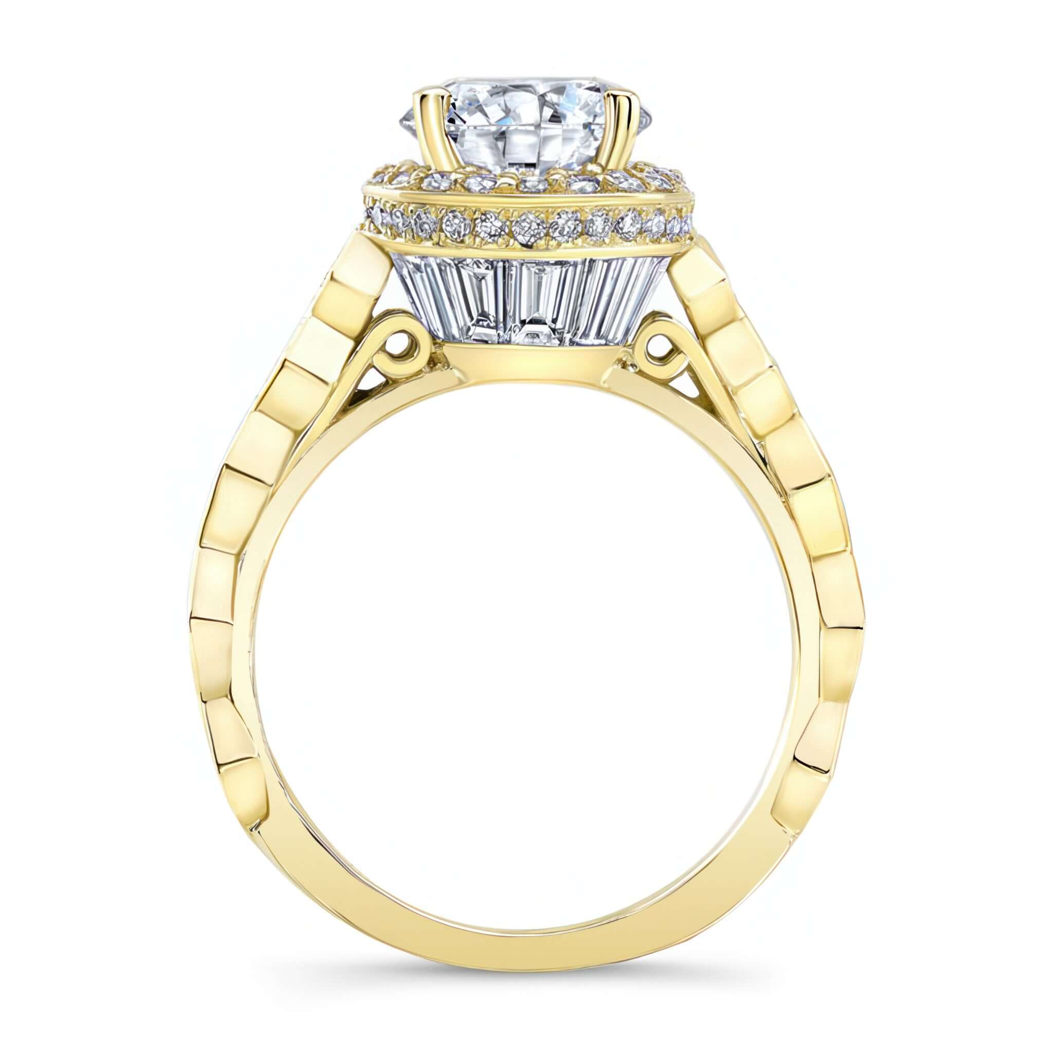 Vintage Halo Moissanite Engagement Ring