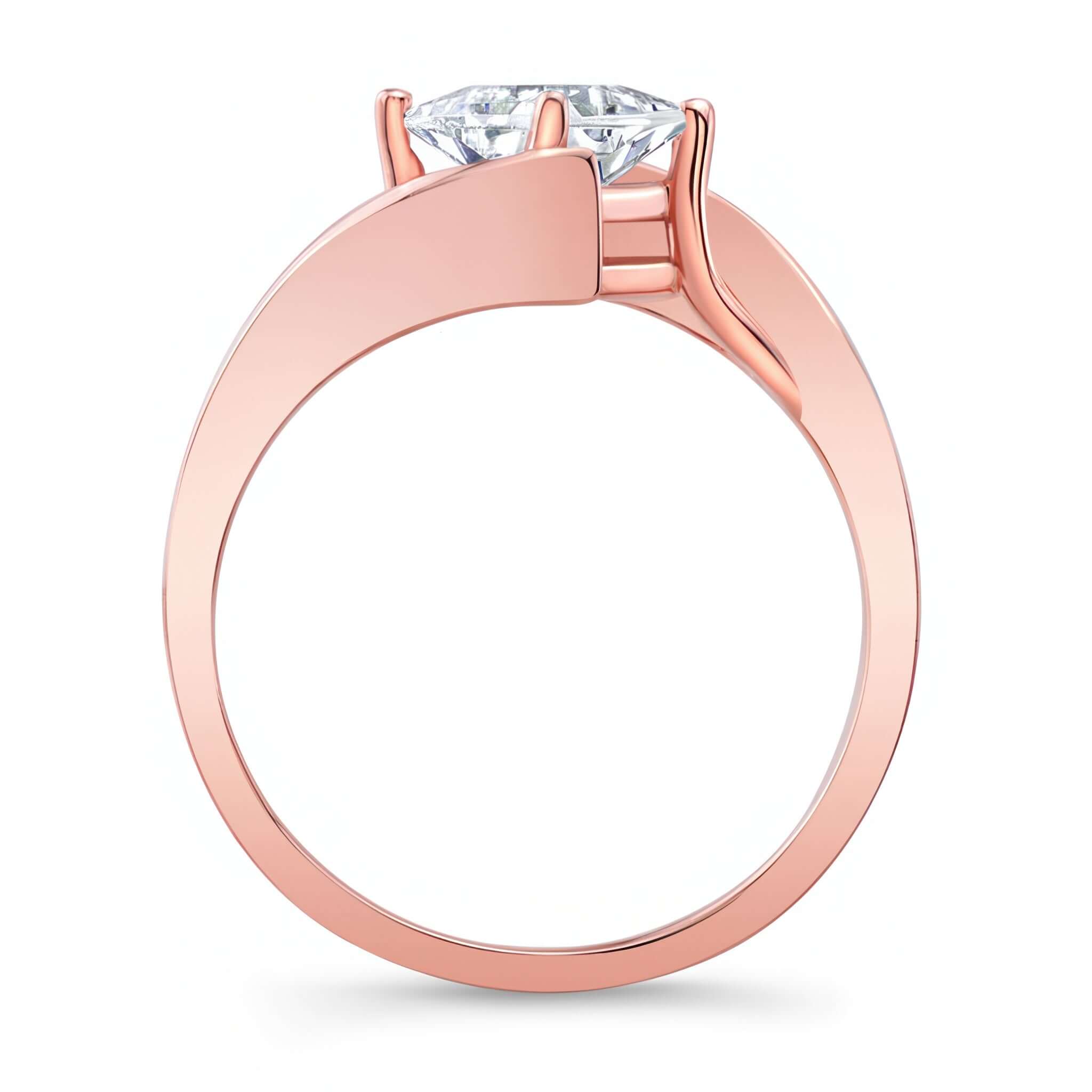 Bypass Princess Cut Lab Grown Diamond Solitaire Ring with sleek design and prong setting for added protection.