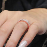 Wide Three Row Diamond Wedding Band