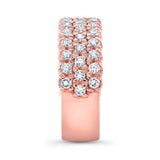 Wide Three Row Diamond Wedding Band