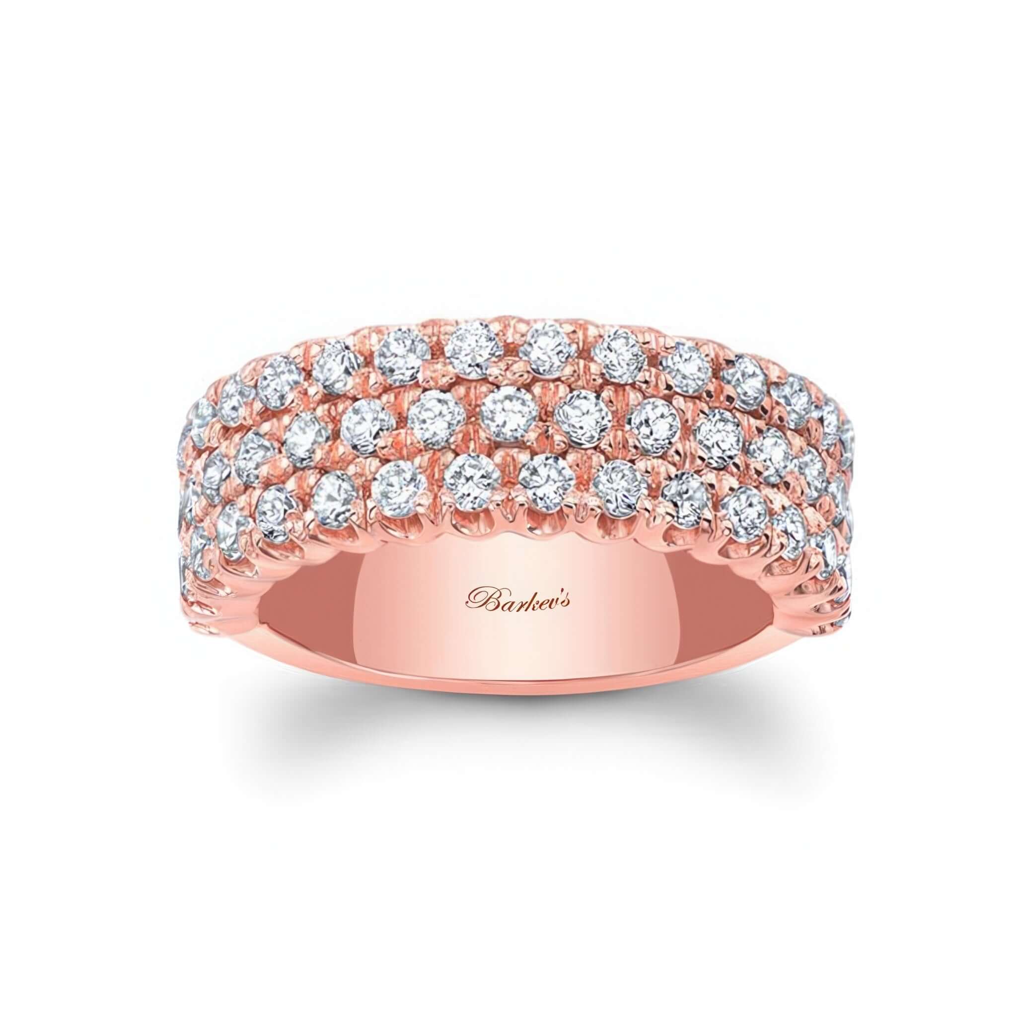 Wide Three Row Diamond Wedding Band