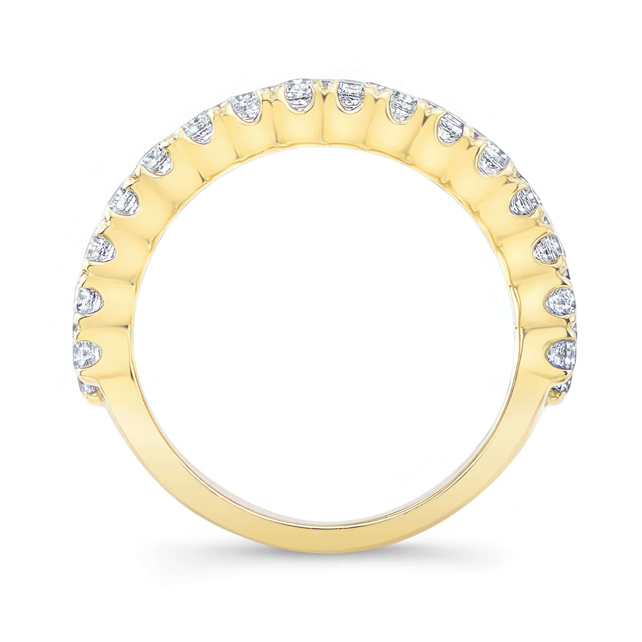 Wide Three Row Diamond Wedding Band