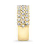Wide Three Row Diamond Wedding Band