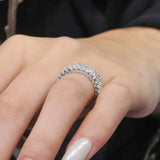 Wide Three Row Diamond Wedding Band