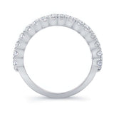 Wide Three Row Diamond Wedding Band