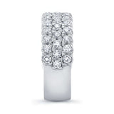 Wide Three Row Diamond Wedding Band