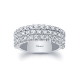 Wide Three Row Diamond Wedding Band