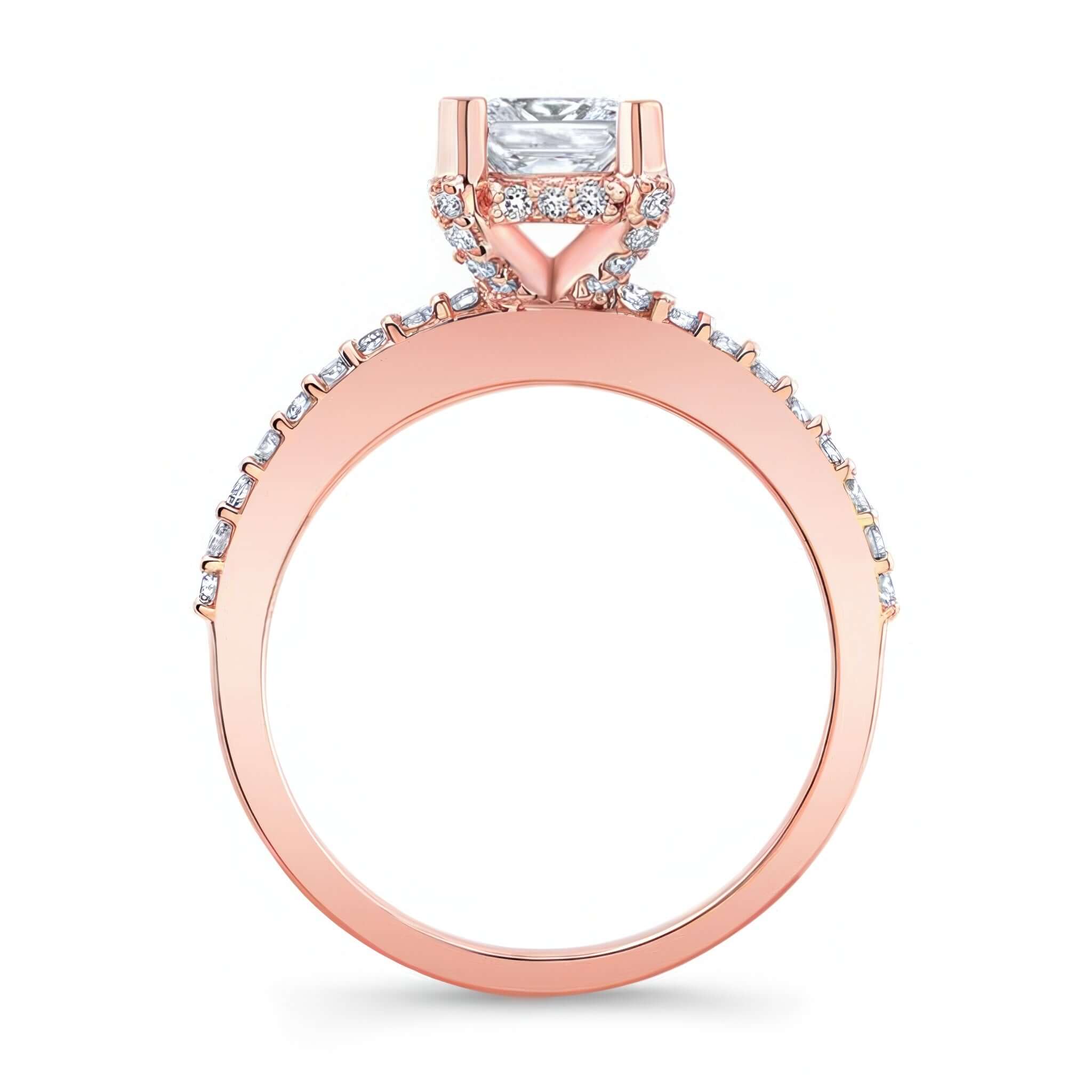 Hidden Halo Princess Cut Engagement Ring