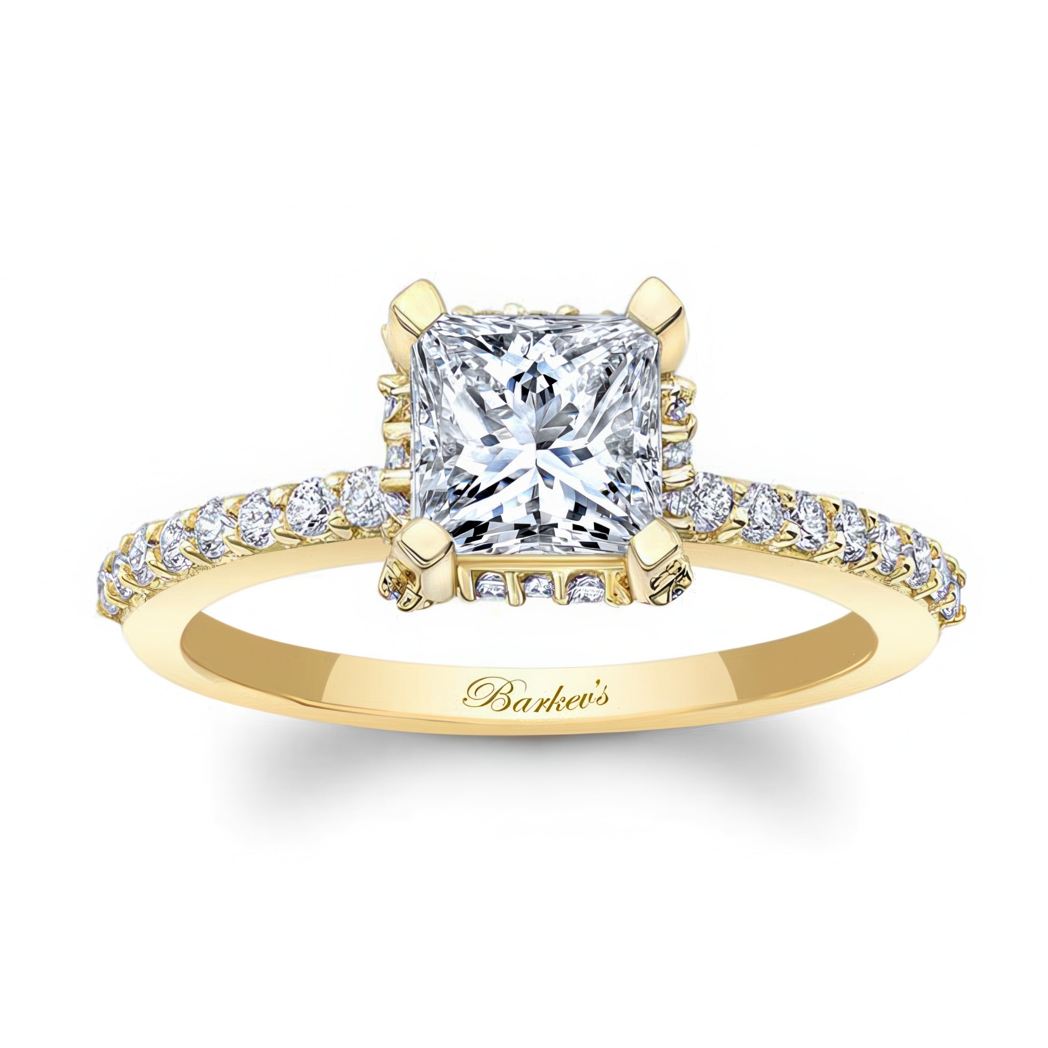 Hidden Halo Princess Cut Engagement Ring
