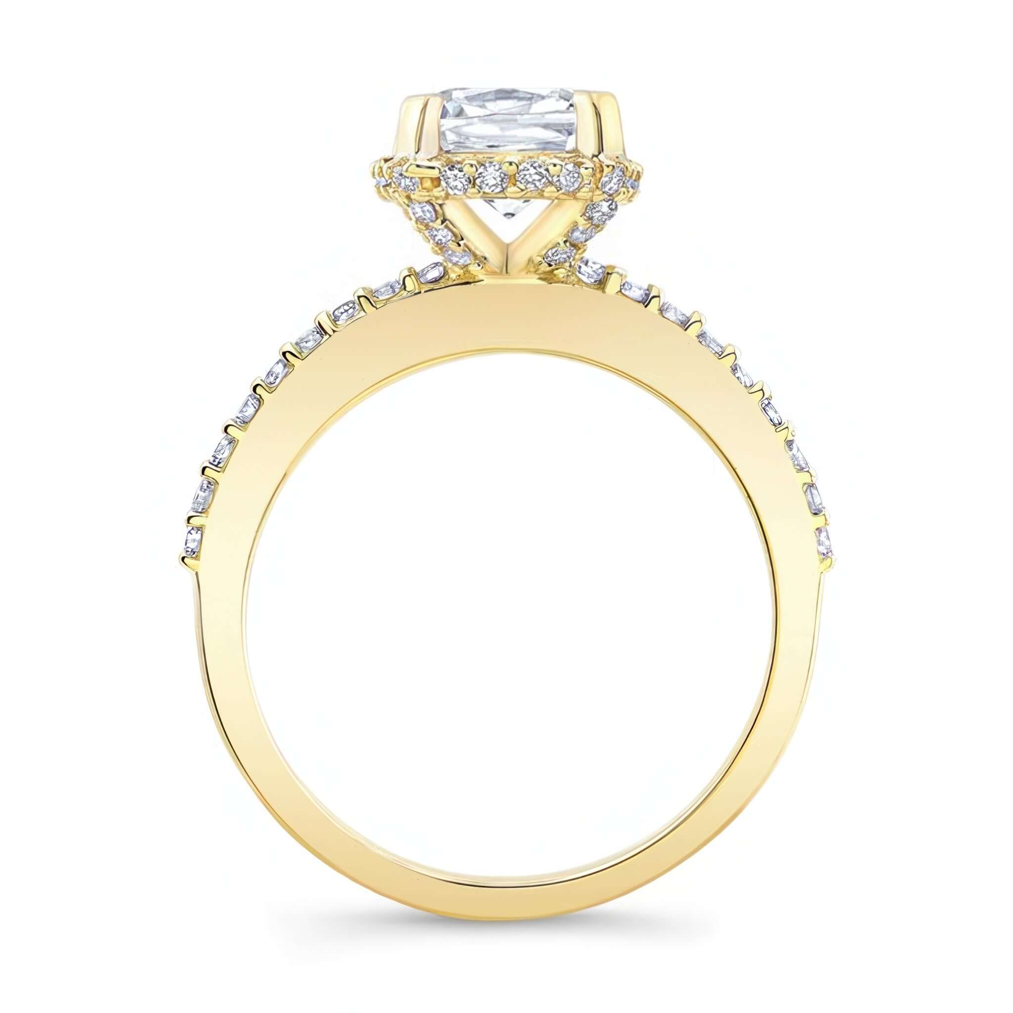 Cushion Halo Moissanite Engagement Ring