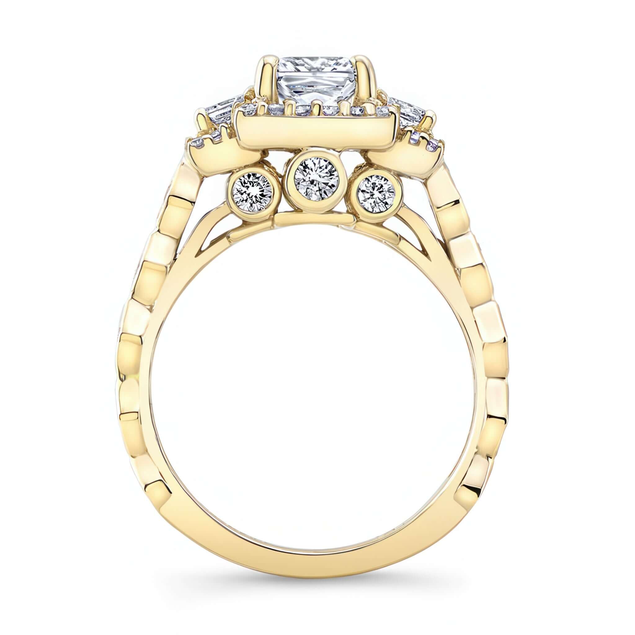 Vintage Three Stone Moissanite Engagement Ring