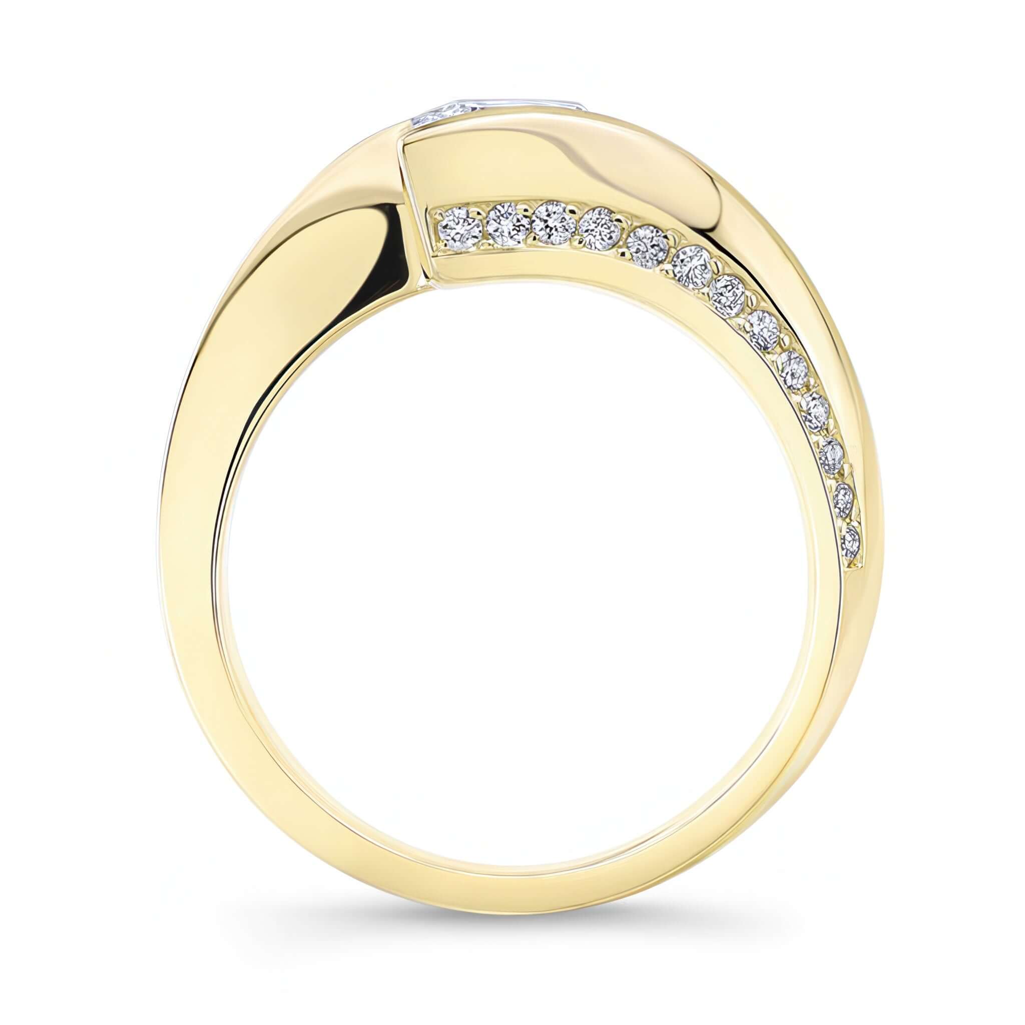 Moissanite Bypass Diamond Ring