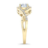 Twisted Halo Engagement Ring