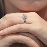 Twisted Halo Engagement Ring
