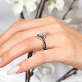 Unique Pear Shaped Black Diamond Accent Ring