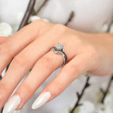 Unique Pear Shaped Black Diamond Accent Ring