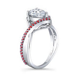 Unique Pear Shaped Ruby Accent Ring